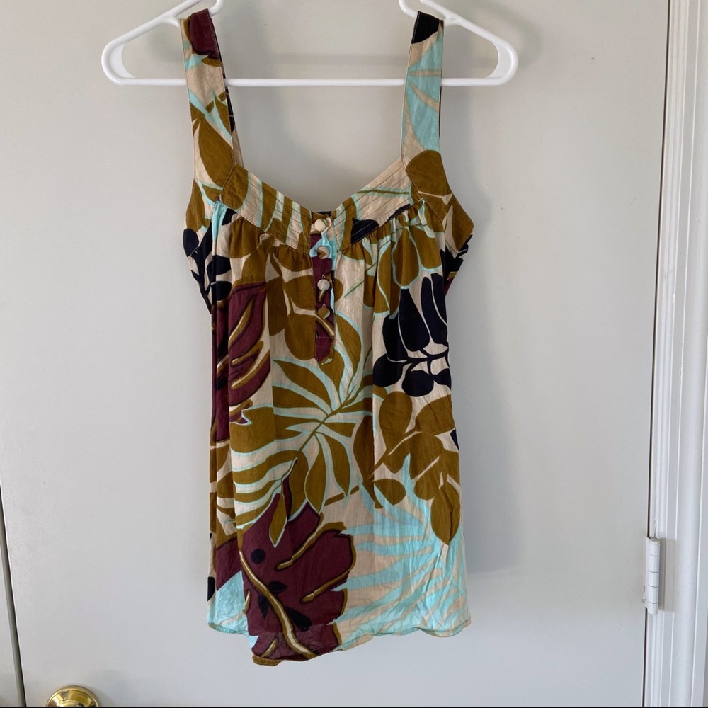 Mim Tank Top from France, Jungle Botanical Print Size S